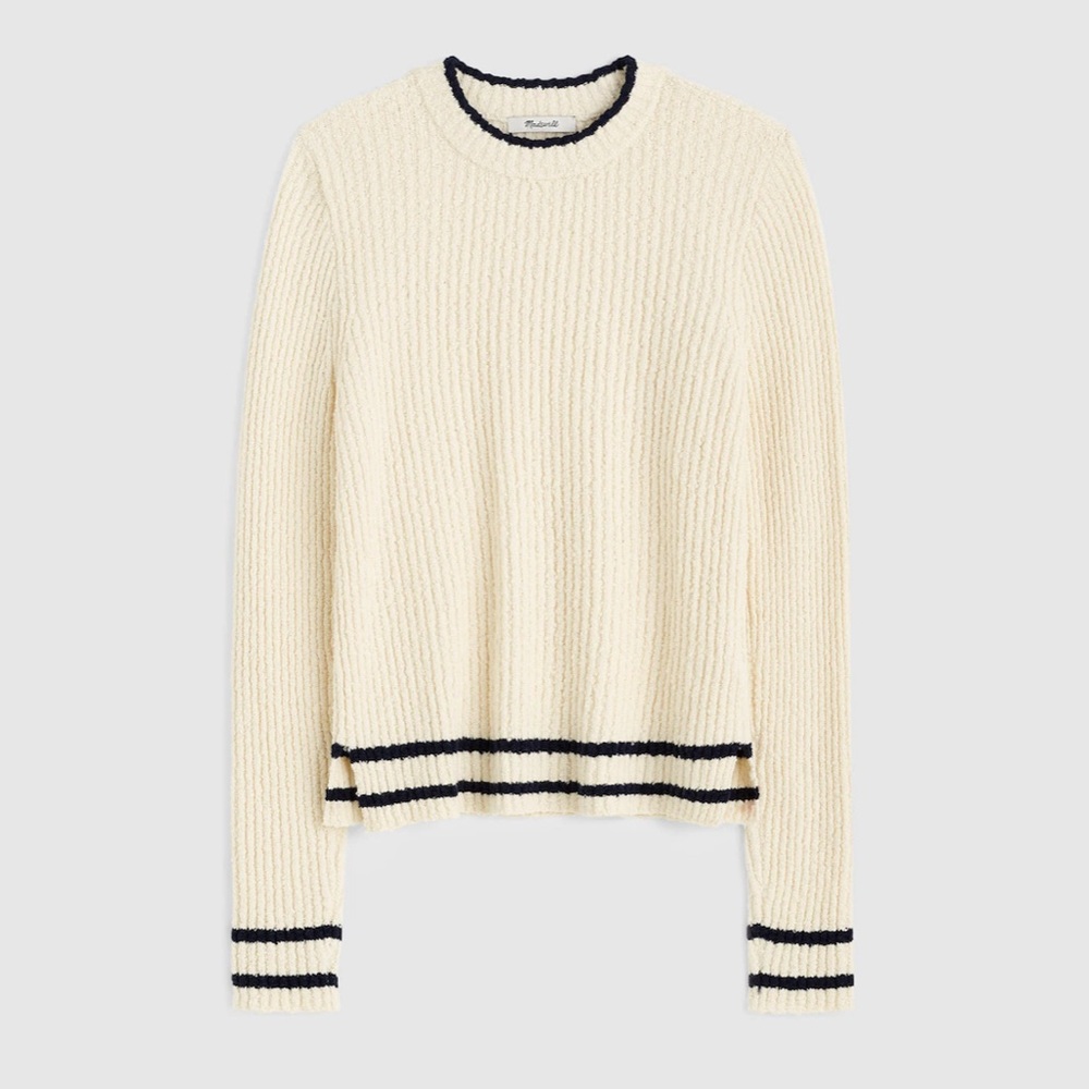 Madewell Cream Boucle Crew Sweater